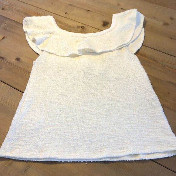 Anthropologie Dolan Cream Cotton Ruffle Top Size X Small NWT - Picture 5 of 12